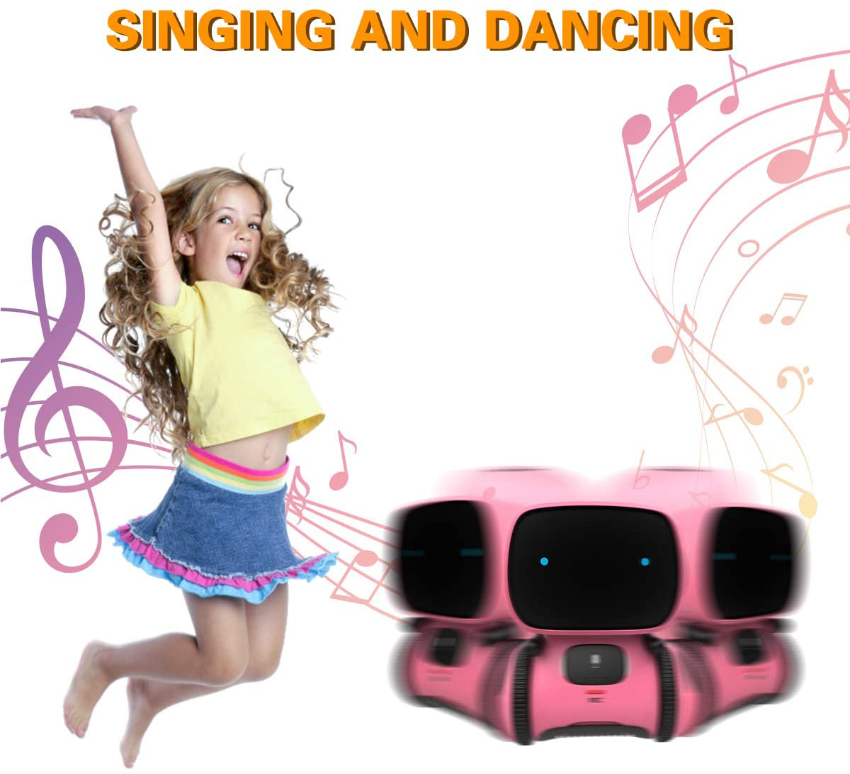 Rynx | 98K Kids Robot Toy, Smart Talking Robots, Gift for Boys and Girls From 3 Years, Intelligent Partner and Teacher, with Voice Controlled and Touch Sensor, Singing, Dancing, Repeating