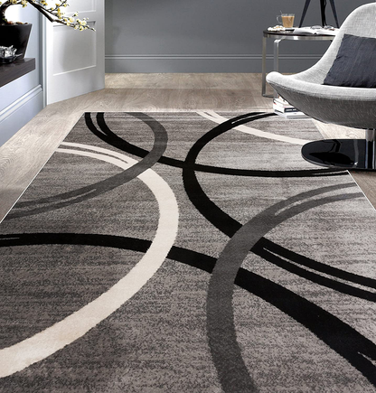 Rynx | Rugshop Modern Wavy Circles Design Area Rug 3'3" x 5' Blue