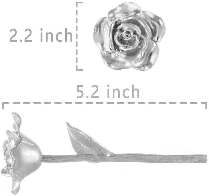 Rynx | BESZONE Tin Rose 10th for Her - Gifts made of tin for 10th wedding anniversary, Solid 100% pure cast tin eternal rose aluminum gift for wife tenth tin