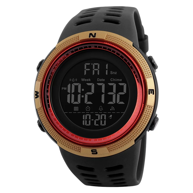 Rynx | Men's Waterproof Digital Sports Watch, Alarm, Backlight, Classic Large Dial