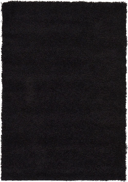Rynx | Unique Loom Solo Solid Shag Collection Area Modern Plush Rug Luxurious & Soft, 4' 0 x 6' 0, Jet Black