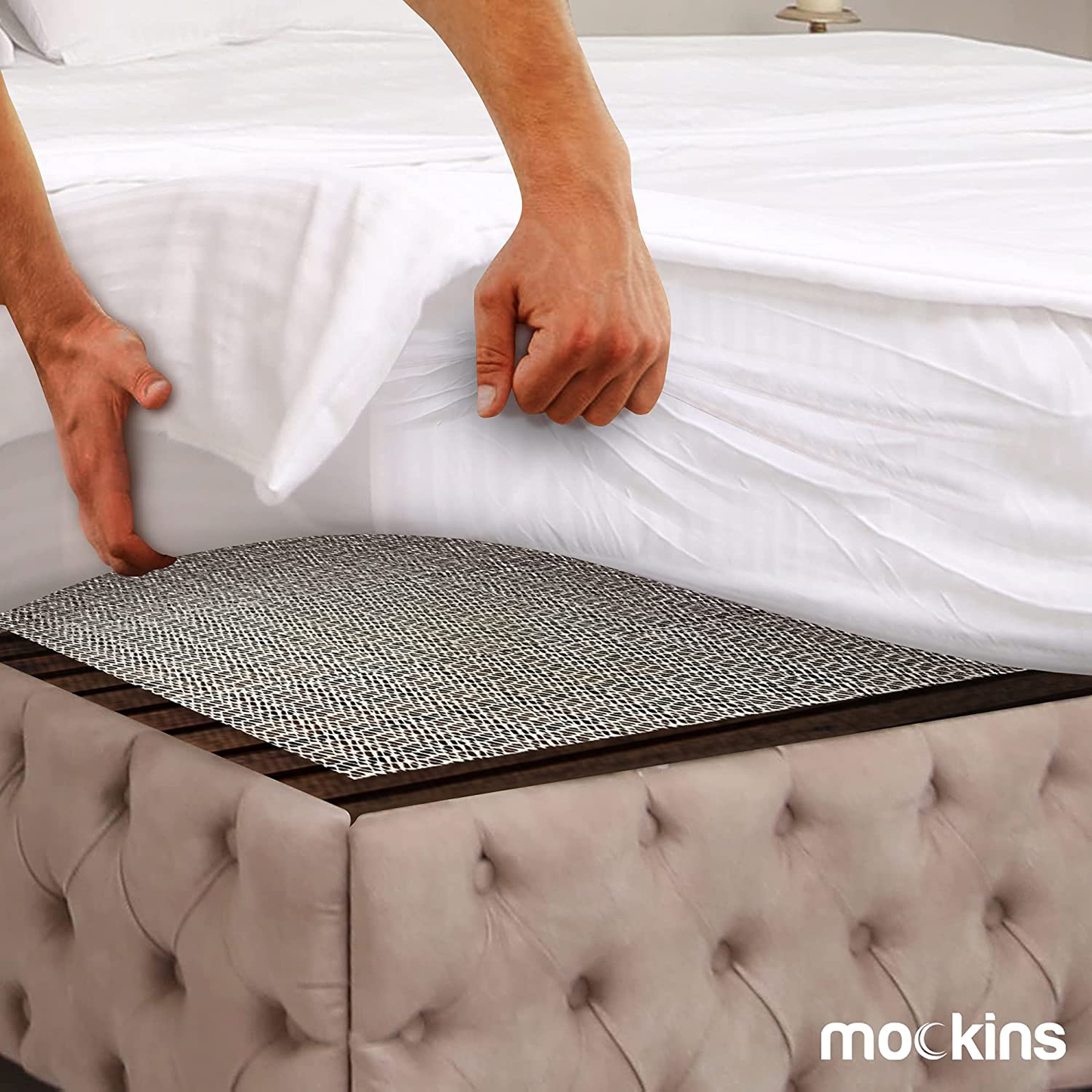 Rynx | Mockins Full Size 48" x 72" Non-Slip Mattress Protector | Prevents mattress and topper from sliding | Strong and durable grip pad | Multi-purpose and customizable…