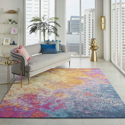 Rynx | Nourison Passion Bohemian Abstract Sunburst 1'10" x 6' Support rug, (6' Runner)