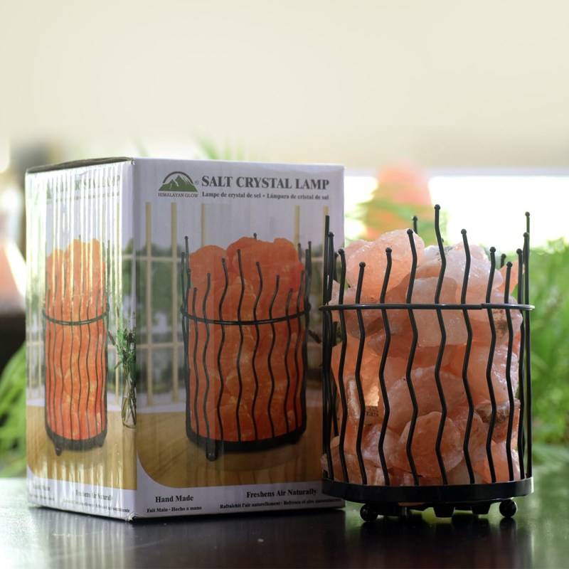 Rynx | Himalayan Salt Basket Lamp - Amber Glow