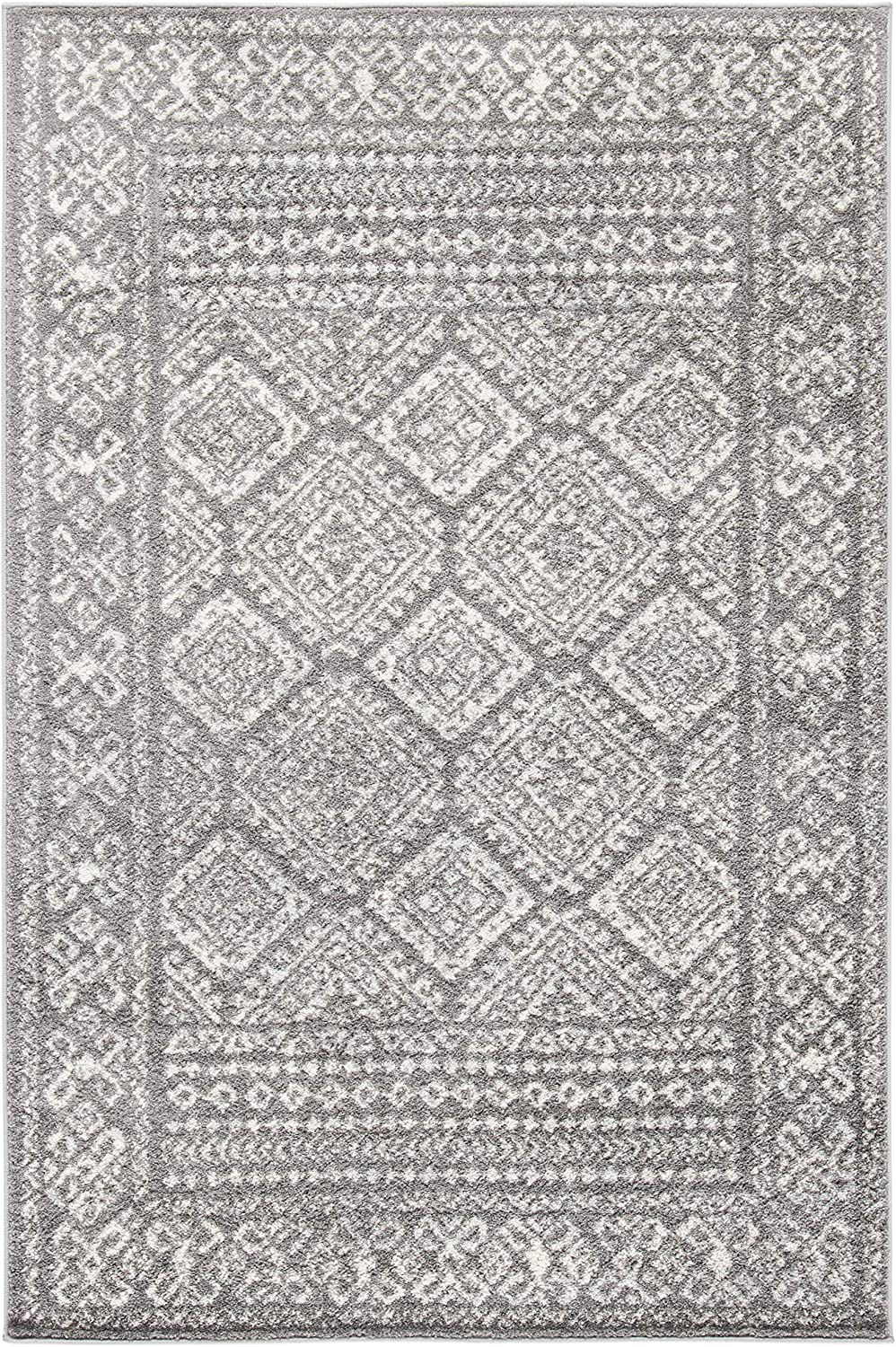 Rynx | Safavieh Tulum Collection Tul264f Moroccan Boho Distressed Non-Shedding Stain-Resistant Living Room Bedroom Area Rug, 2' X 5', Dark Gray / Ivory