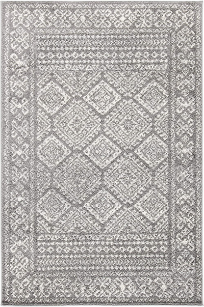 Rynx | Safavieh Tulum Collection Tul264f Moroccan Boho Distressed Non-Shedding Stain-Resistant Living Room Bedroom Area Rug, 2' X 5', Dark Gray / Ivory