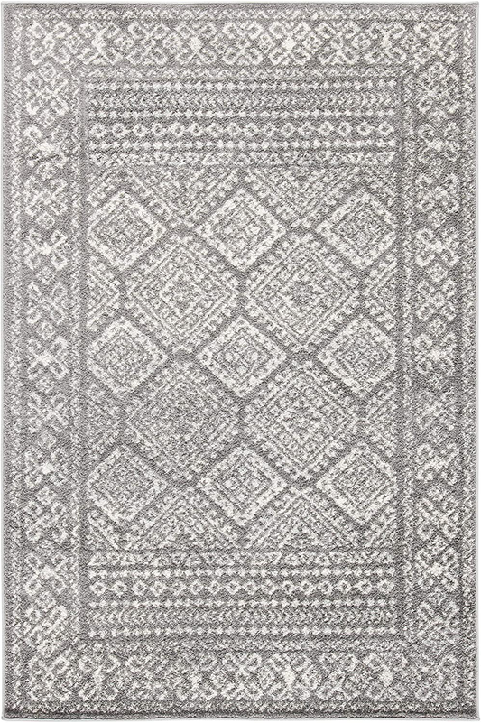 Rynx | Safavieh Tulum Collection Tul264f Moroccan Boho Distressed Non-Shedding Stain-Resistant Living Room Bedroom Area Rug, 2' X 5', Dark Gray / Ivory