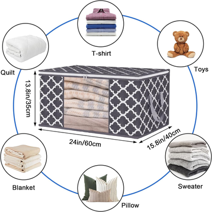 Rynx | Multi Pack Large Cape Closet Organization and Storage Containers for Clothes & Blankets