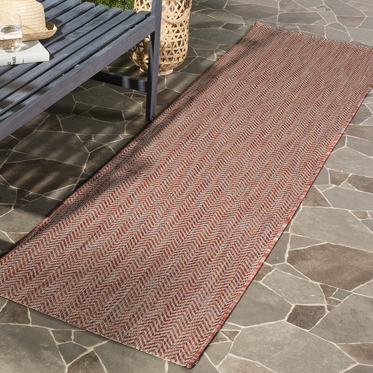 Rynx | Safavieh Courtyard Collection CY8022 Indoor/ Outdoor Non-fading Stain-resistant Patio Backyard Runner, 2'3" x 10', Red / Beige