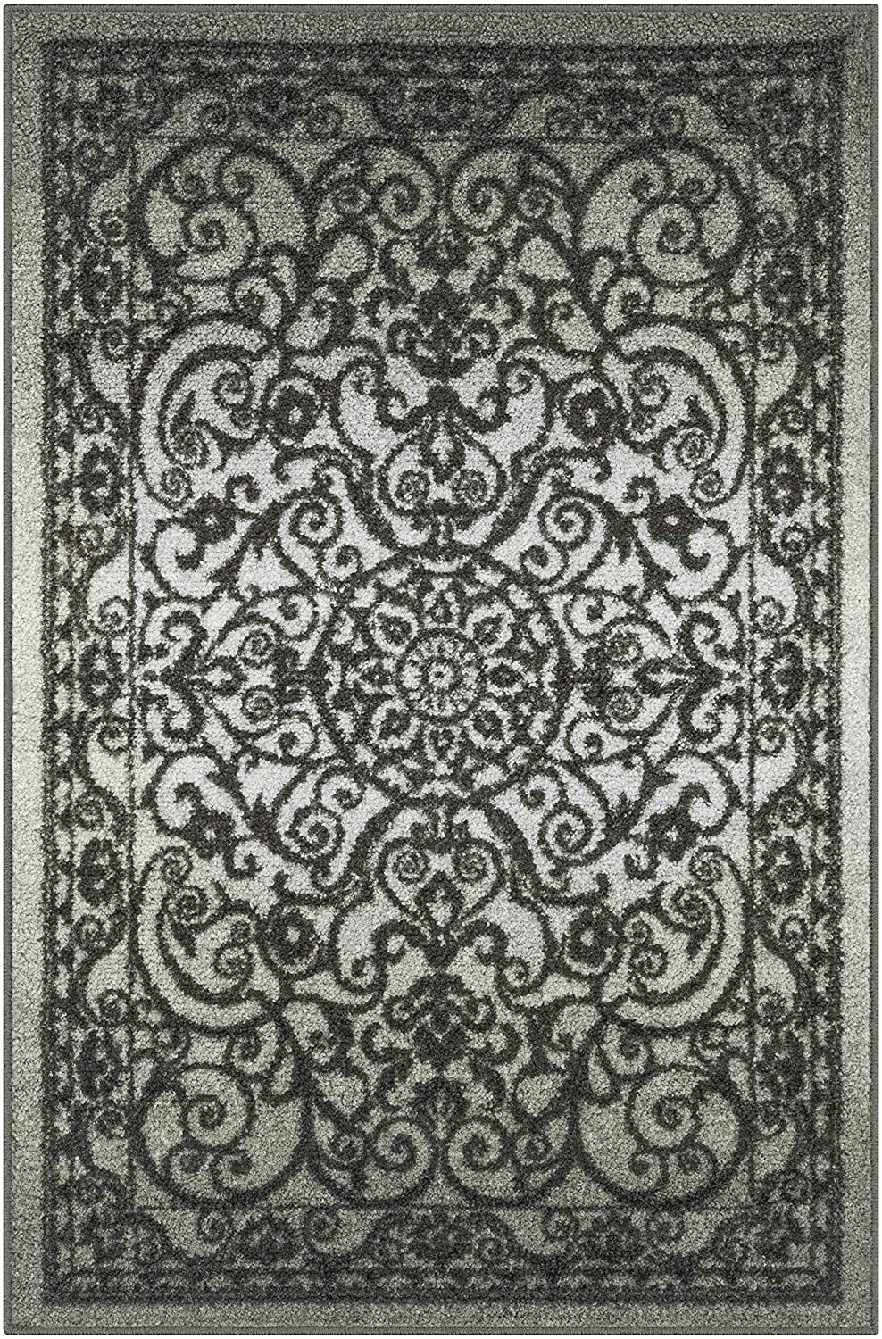 Rynx | Maples Rugs Pelham Vintage Kitchen Mats Non Skid Washable Accent Area Rug [Stocked In Usa], 1'8 X 2'10, Gray Tonal