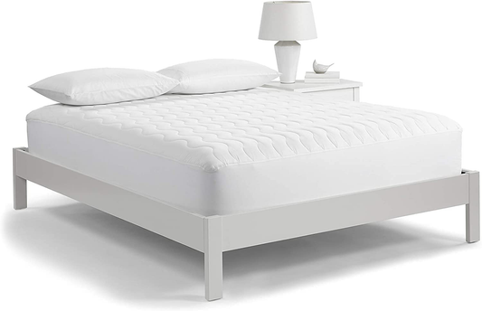 Rynx | Serta Perfect Sleeper Basic Comfort mattress protector, air dry moisture wicking, microfiber filling, Scotchgard stain protection, antimicrobial odor protection, cooling, queen, white