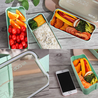 Rynx | Koccido Bento Box Lunch Box Kit, Japanese Lunch Box 3-in-1 Compartment, Stackable Lunch Box Leak-proof Lunch Container, Bento Lunch Box For Kids And Adults