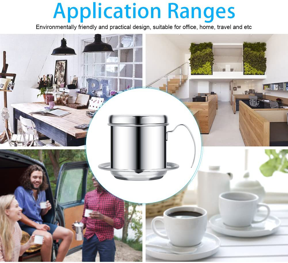 Rynx | Stainless Steel Drip Coffee Filter Holder Vietnamese Style Drip Coffee Pot Infuser Ideal for On the Go/Home (Gold)