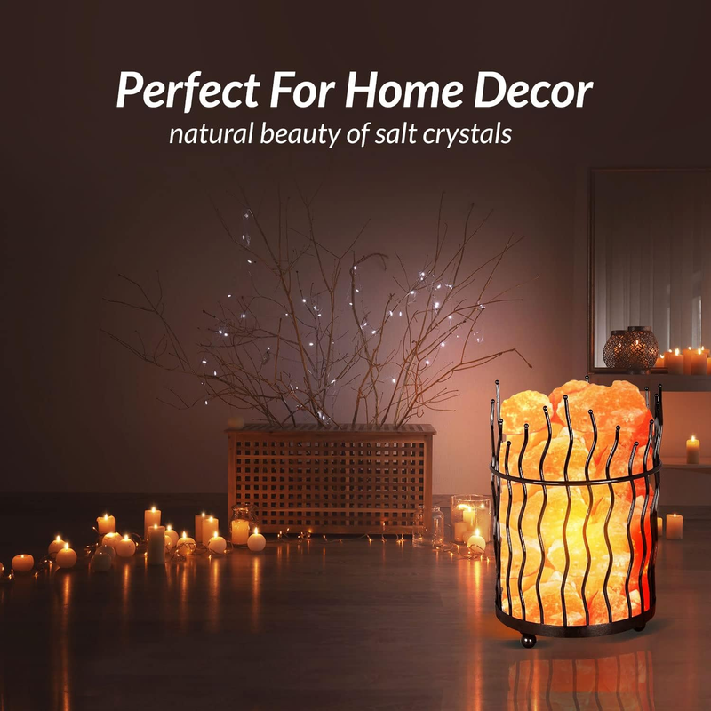 Rynx | Himalayan Salt Basket Lamp - Amber Glow
