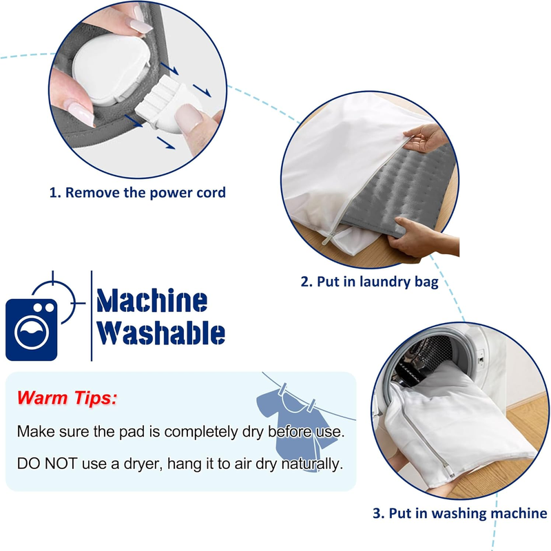 Rynx | Electric heated blanket with automatic shut-off, machine washable