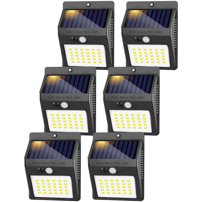 Rynx | 6-Pack Solar-Powered Motion Sensor Outdoor Lights, Waterproof Wireless Security Lighting