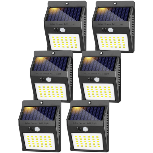 Rynx | 6-Pack Solar-Powered Motion Sensor Outdoor Lights, Waterproof Wireless Security Lighting