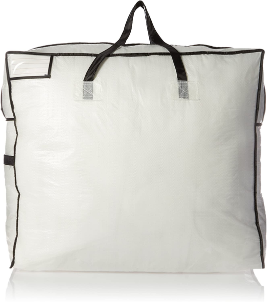 Rynx | Household Essentials 2622 MightyStor Large Storage Bag with Handles | Clothing and Linen Storage Bag | White Tarp with Black Trim