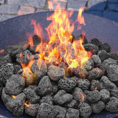 Rynx | Skyflame10LB Natural Lava Stones for Fireplaces, Fire Tables, Stoves, Garden Landscape Decoration, Indoor and Outdoor Use, 3/4~1 Inch, Red