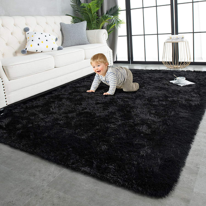 Rynx | Twinnis Super Soft Shaggy Rugs Fluffy Rugs, 3x5 Feet, Indoor Modern Plush Area Rugs For Living Room Bedroom Children's Room Kindergarten Home Decor, Upgraded Non-Slip Durable Rectangular Fuzzy Rug, Gray