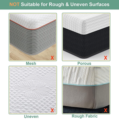 Rynx | Teuvo Non-Slip Mattress Protector, Keep The Mattress In Place For A Fantastic Night's Sleep, Hook And Loop Tape With Adhesive For Mattresses With Smooth Surfaces, 11cm Wide And 2m Long