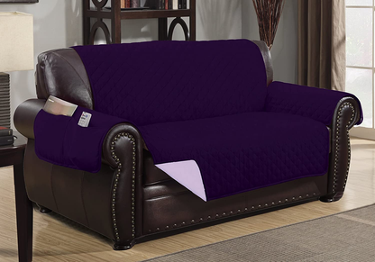 Rynx | Reversible padded furniture protector cover - 2 pockets for magazines, newspapers, remote controls - Machine washable