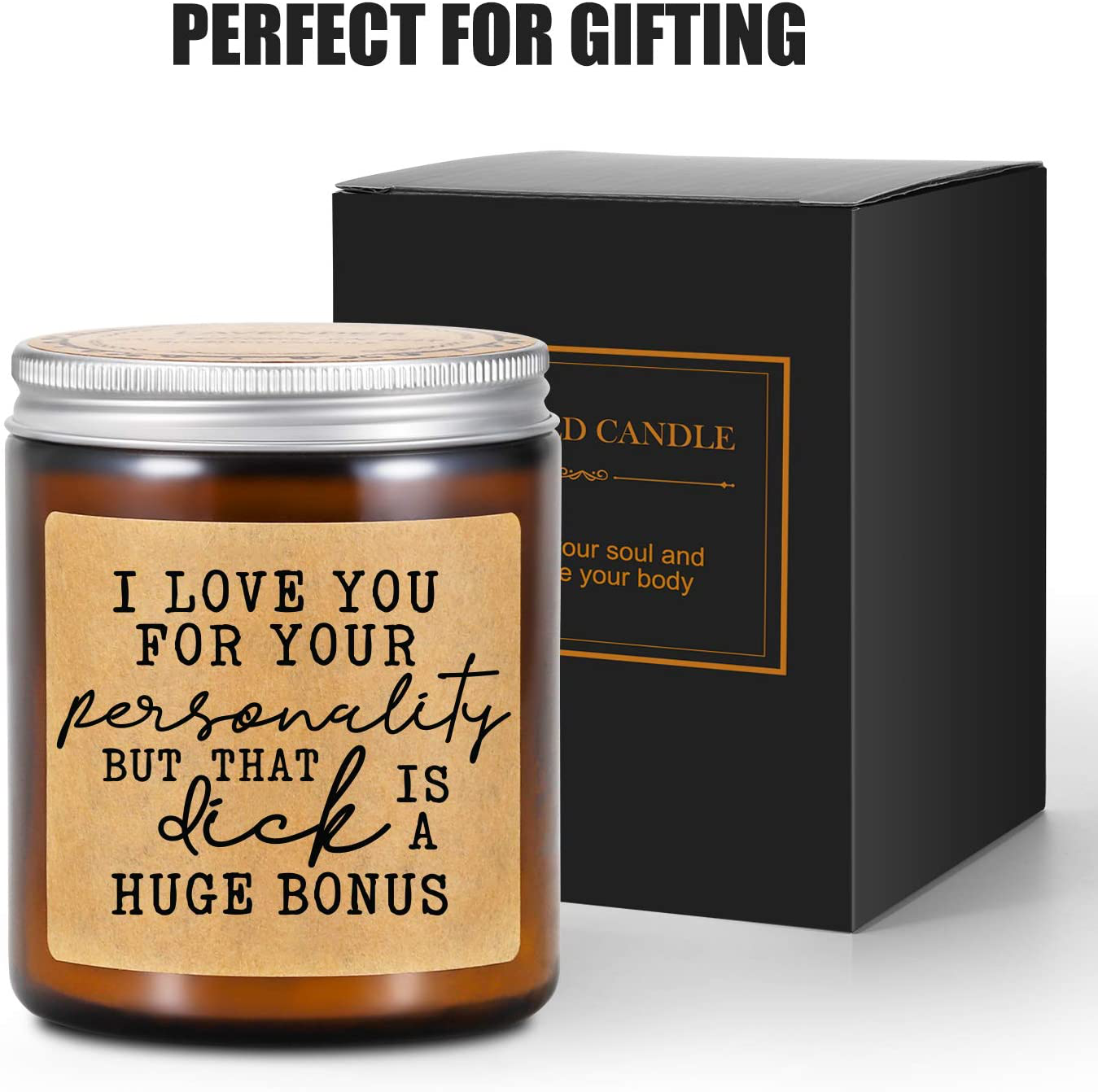 Rynx | LEADO Lavender Scented Candle - Fun Gifts for Men, Gifts for Him - Gifts for Spouse, Boyfriend Gifts - Cheeky Anniversary, Christmas Gifts, Birthday Gifts for Men, Husbands, Boyfriends, Fiancés, Friends