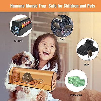 Rynx | 4 Pack Humane Mouse Traps No Kill, Live Mouse Trap, Reusable Mouse Trap for Home and Outdoors