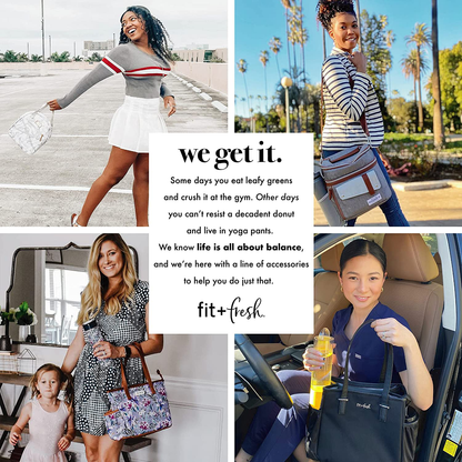 Rynx | Fit + Fresh Westport Insulated Soft Lined Lunch Bag Set With Reusable Containers, And Matching Water Bottle, Sage Camo