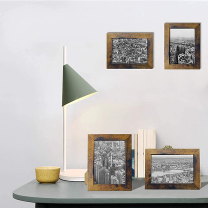 Rynx | Petaflop Gallery Wall Frame Set 7 Pack Distressed Picture Frame Set, One 8x10 Picture Frame, Two 5x7 Picture Frames, Four 4x6 Picture Frames