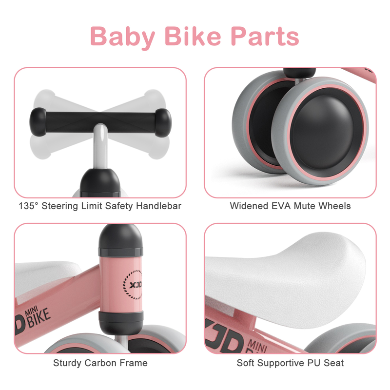 Rynx | Balance Bike Baby Push Walker Without Pedals Infant Bike with 4 Wheels