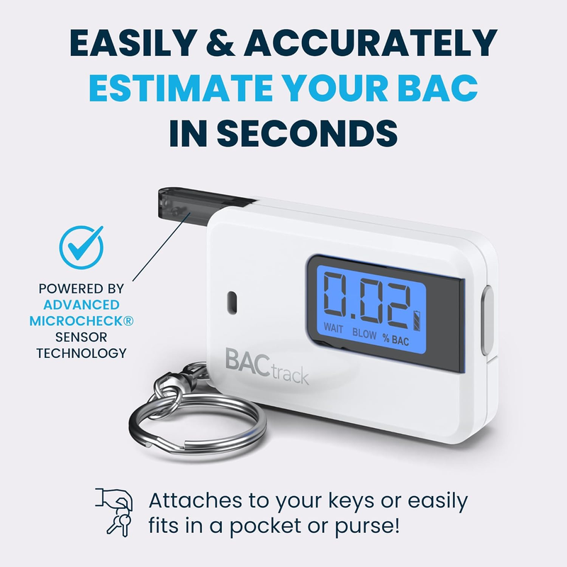 Rynx | Keychain Alcohol Meter - Ultra-Portable Pocket Keychain Alcohol Tester for Personal Use