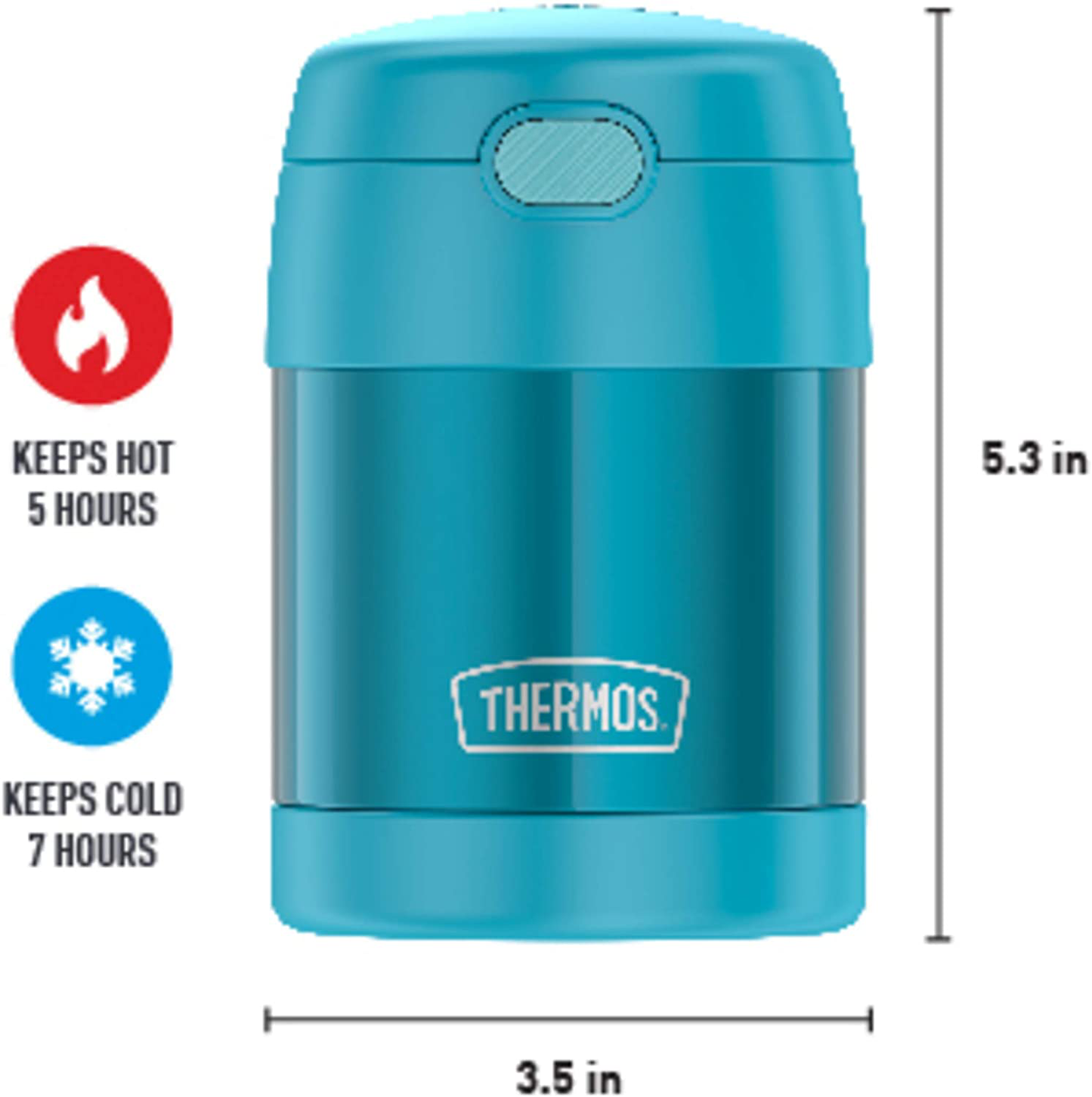 Rynx | THERMOS FUNTAINER 10 Ounce Stainless Steel Vacuum Insulated Children's Food Container with Collapsible Spoon, Navy Blue