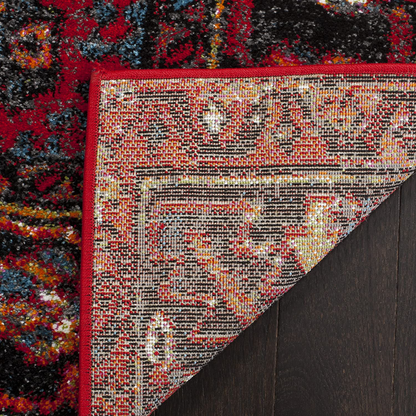 Rynx | Safavieh Vintage Hamadan Collection VTH211Q Oriental Traditional Persian Non-Shedding Stain Resistant Living Room Bedroom Area Rug 3' x 3' Round Red/Light Blue