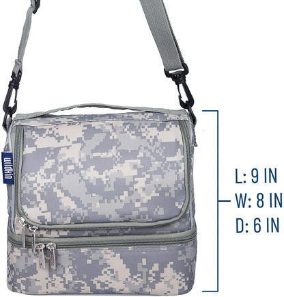 Rynx | Wildkin Two-Compartment Insulated Lunch Box For Boys & Girls, Size 9 X 8 X 6 Inches Lunch Box Bag For Kids, Ideal Size For Packing Hot Or Cold Snacks For School & Travel, BPA-Free (Digital Camo)