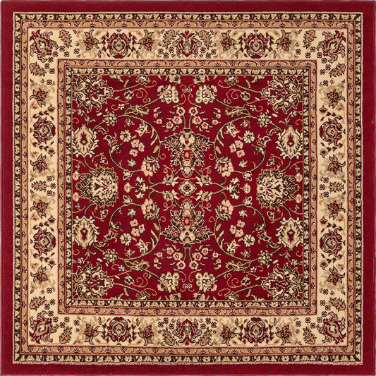 Rynx | Unique Loom Kashan Traditional Floral Area Rug, 5 Feet, Burgundy/Ivory