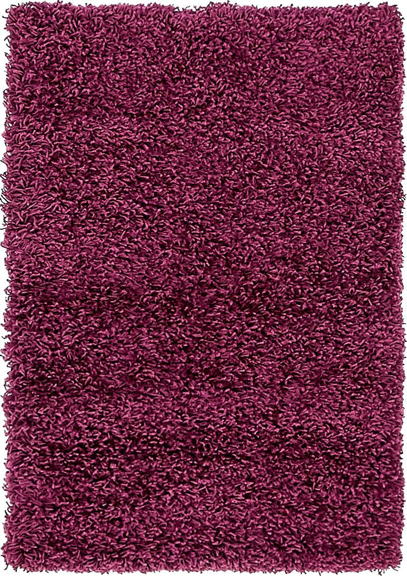 Rynx | Unique Loom Solo Solid Shag Collection Area Modern Plush Rug Lush & Soft, 2' 2 x 3' 0, Eggplant Purple