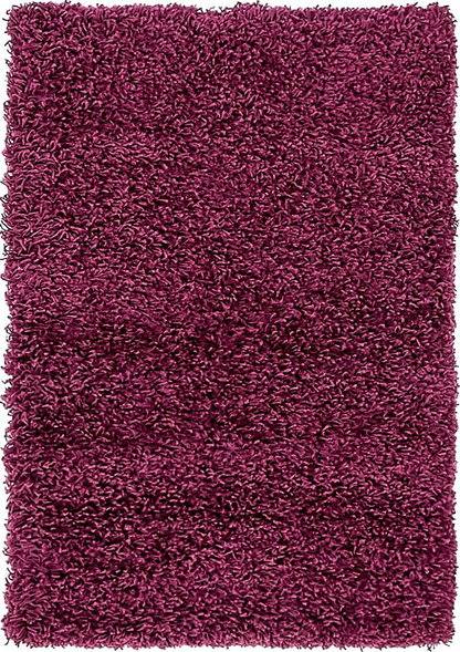 Rynx | Unique Loom Solo Solid Shag Collection Area Modern Plush Rug Lush & Soft, 2' 2 x 3' 0, Eggplant Purple