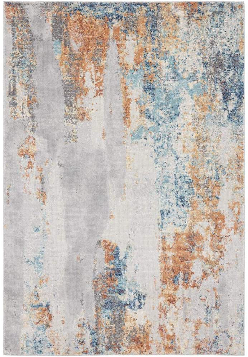 Rynx | Luxe Weavers Rugs – Victoria Modern Area Rugs with Abstract Patterns 9084 – Medium Pile Area Rug, Light Blue / 4 x 5