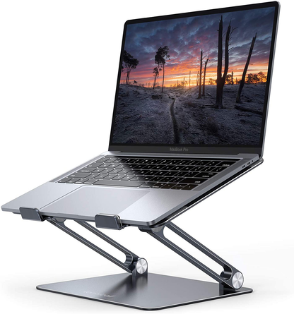 Rynx | Lamicall Laptop Stand Riser Portable - Foldable Height Adjustable Ergonomic Computer Notebook Stand Holder Lift For Desk, Compatible With Macbook Air Pro, Dell Xps, Hp (10-17'') - Silver