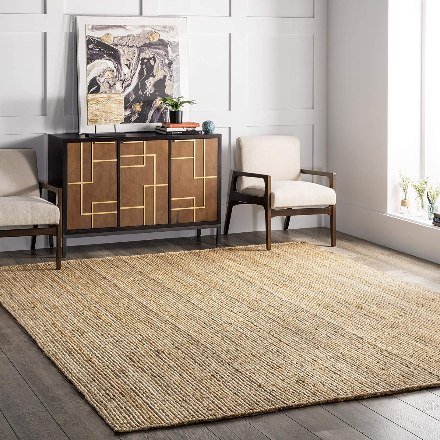 Rynx | Nuloom Rigo Handwoven Rustic Jute Runner Rug, 2' 6" X 6', Natural