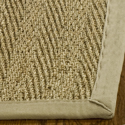 Rynx | Safavieh Natural Fiber Collection NF115A Border Herringbone Seagrass Area Rug, 3' x 5', Beige