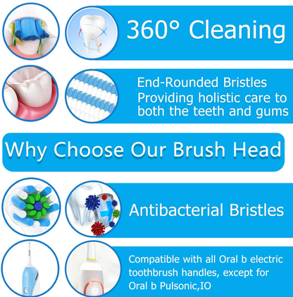 Rynx | Replacement Brush Heads For Braun Oral B, Compatible With Oral-B 7000/Pro 1000/9600/5000/3000/8000/Genius And Smart Electric Toothbrush, 16 Pcs