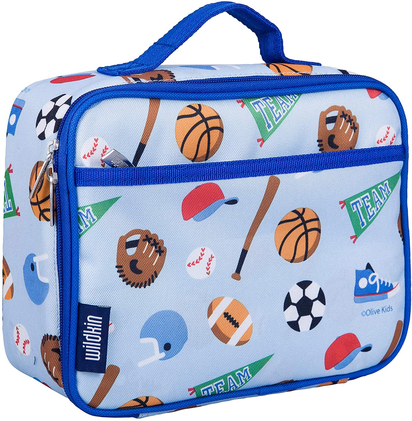 Rynx | Wildkin Kids Insulated Lunch Box Bag for Boys and Girls, Perfect Size for Packing Hot or Cold Snacks for School and Travel, Mom's Choice Award Winner, BPA-free, Olive Kids (Sharks)