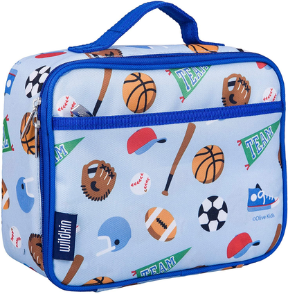Rynx | Wildkin Kids Insulated Lunch Box Bag for Boys and Girls, Perfect Size for Packing Hot or Cold Snacks for School and Travel, Mom's Choice Award Winner, BPA-free, Olive Kids (Sharks)