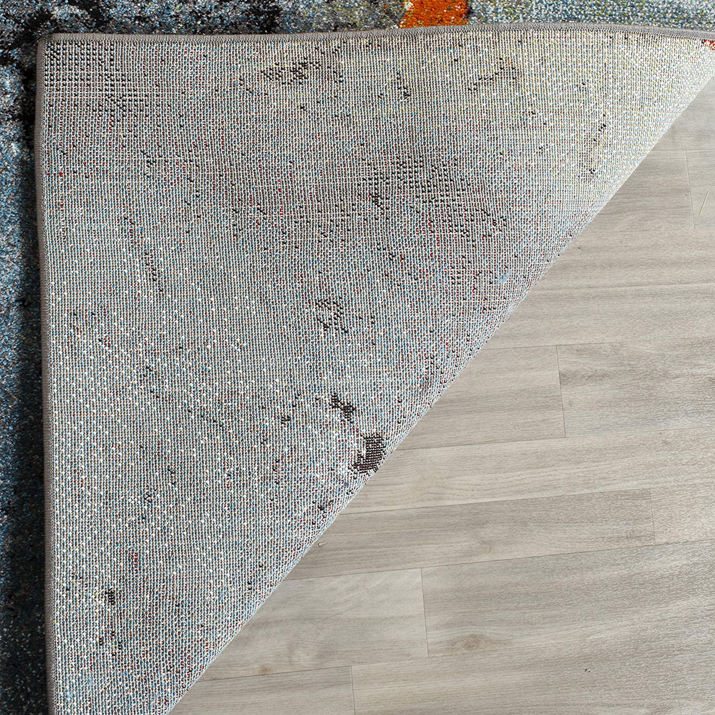Rynx | Safavieh Glacier Collection GLA125L Modern Abstract Non-Shedding Stain Resistant Living Room Bedroom Area Rug 3' x 3' Round Blue/Pink