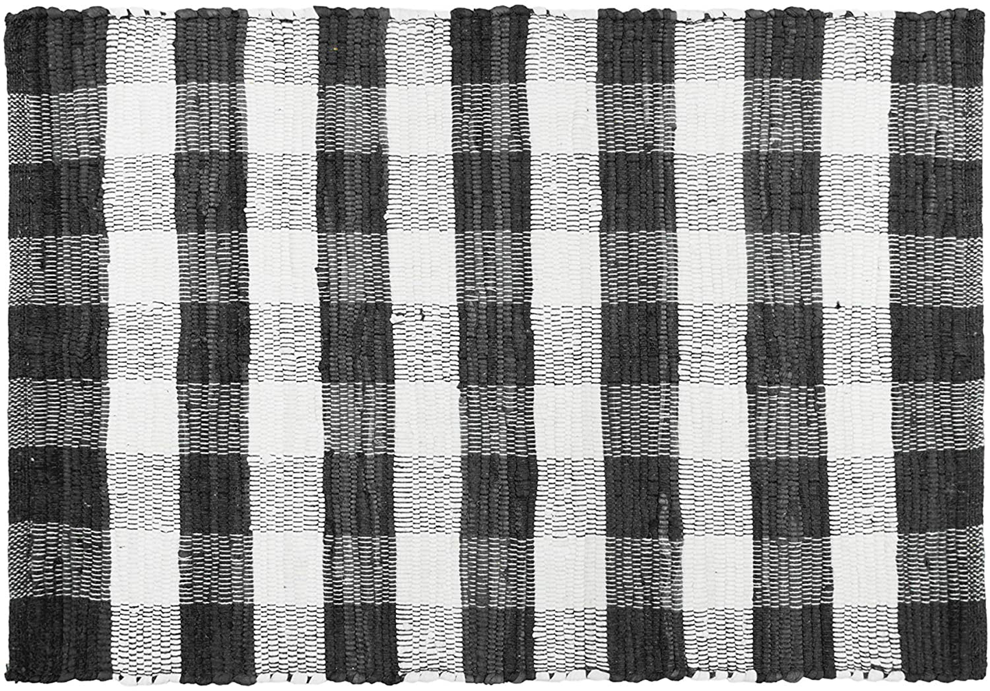 Rynx | GLAMBURG Cotton Reversible Area Runner Rug 2' x 6' for Bedroom Living Room Kitchen Hallway Front Porch Laundry Room, Handwoven Farmhouse Runner Rug, Washable Checkerboard Pattern Runner Rug Blue White