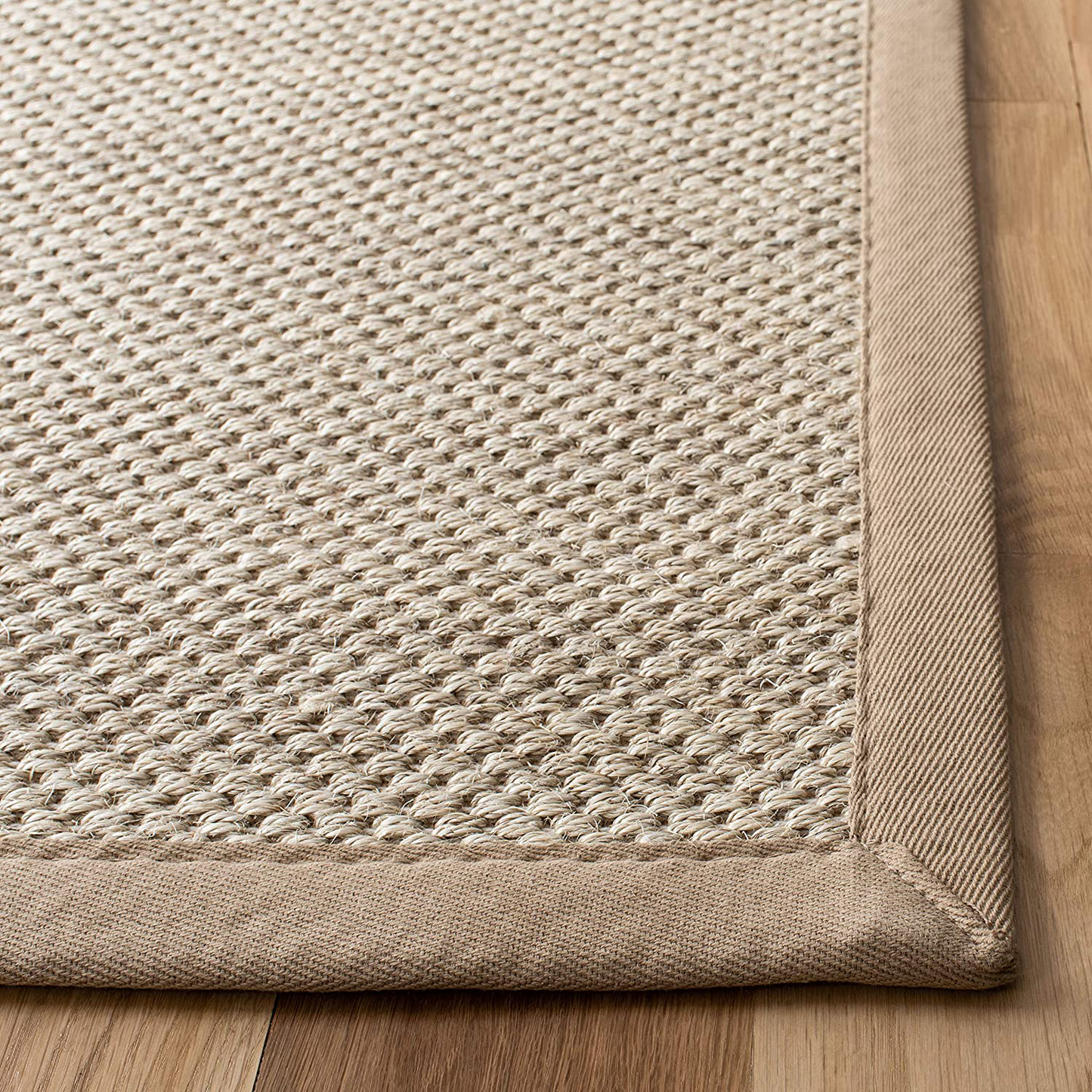 Rynx | Safavieh Natural Fiber Collection NF143D Border Sisal Accent Rug, 2'6" x 4', Marble / Dark Gray