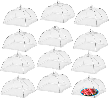 Rynx | Simply Genius (6 pack) Large and Tall 17x17 Pop-Up Mesh Food Covers Tent Umbrella for Outdoors, Screen Tents, Parties Picnics, BBQs, Reusable and Collapsible
