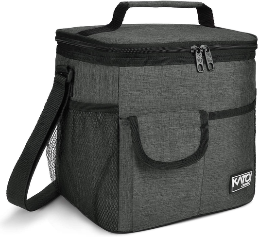 Rynx | Large Insulated Lunch Box For Women Men, 10l Leakproof Thermal Reusable Lunch Box For Adults & Children, High Meal Prep Food Cooler Tote With Pockets For Office Work By Tirrinia, Charcoal